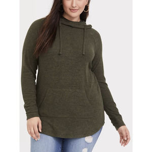 Torrid Green Soft Tunic Hoodie